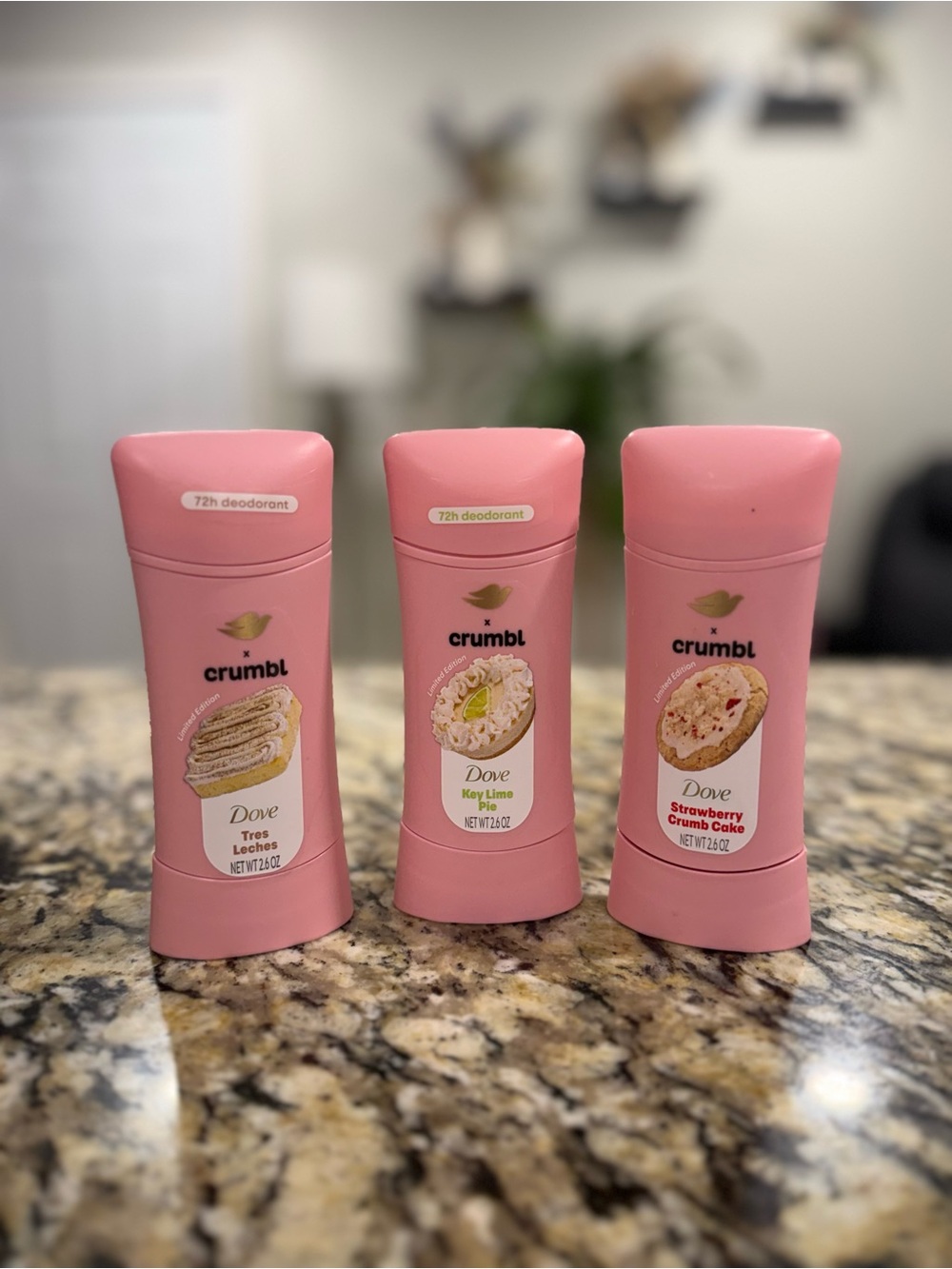 Dove x Crumbl Women’s Pink Deodorant Stick — Strawberry Crumb Cake Scent